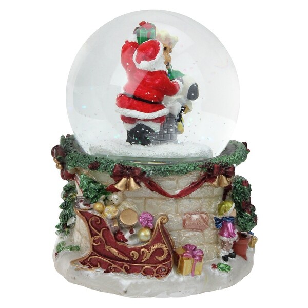 LED Lighted Santa and Reindeer Musical Christmas Snow Globe