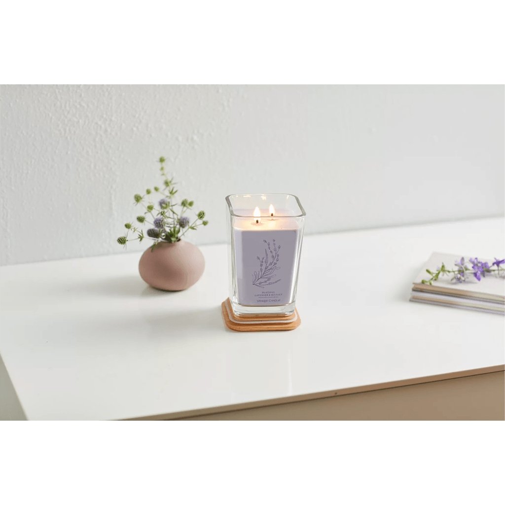 Yankee Candle  Well Living Collection - Large Square Candle in Peaceful Lavender & Sea Salt