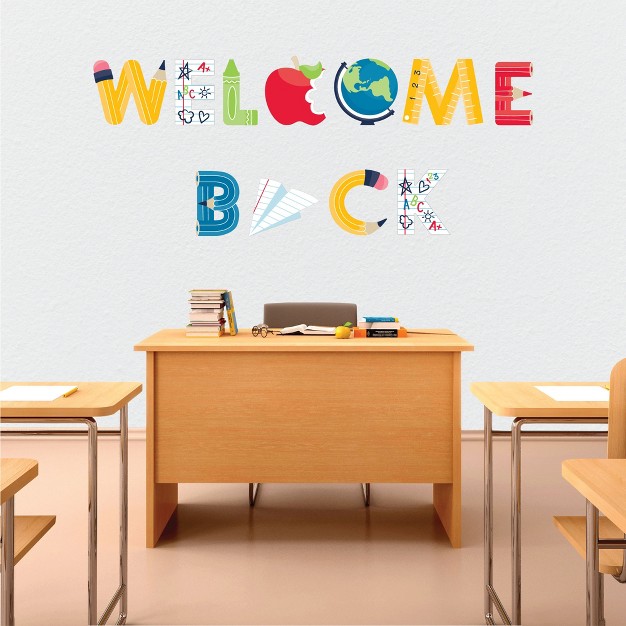 Big Dot Of Happiness Back To School Peel And Stick First Day Of School Classroom Decorations Large Banner Wall Decals Welcome Back