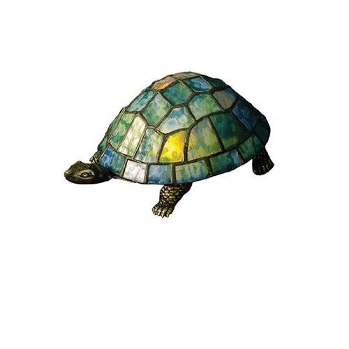 Turtle Glass Accent Lamp (Blue and Green)