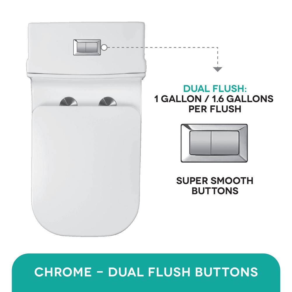 FINE FIXTURES Stanton 12 in. Rough-In 1-piece 1 GPF 1.6 GPF Dual Flush Elongated Toilet in Black Seat Included MOTB9BL