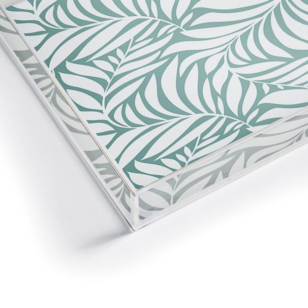 Heather Dutton Flowing Leaves Seafoam Acrylic Tray Deny Designs