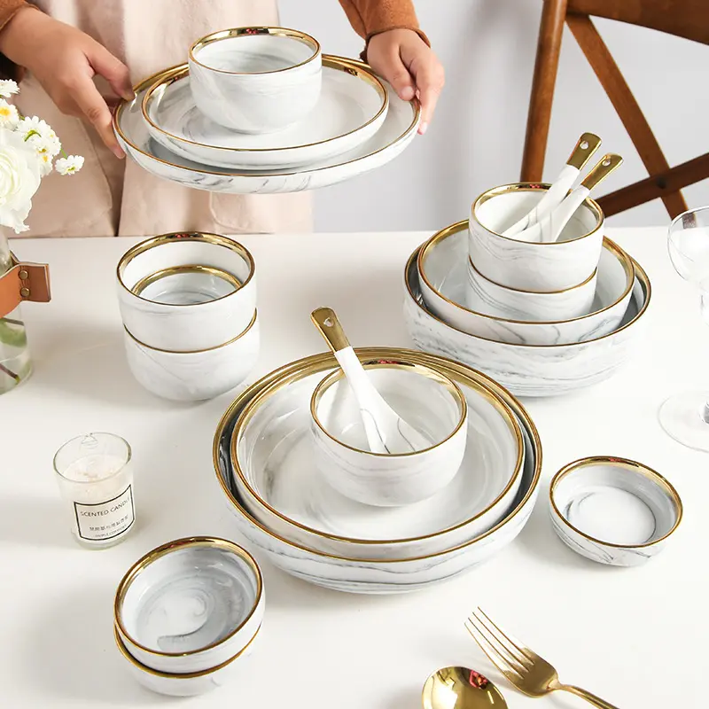 58pcs deluxe ceramic tableware set