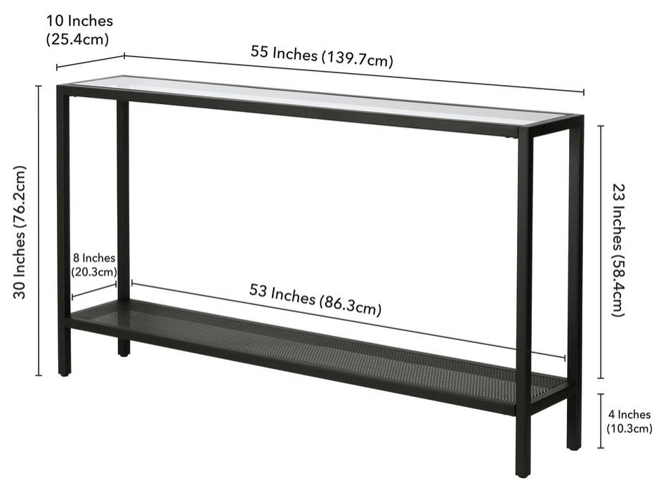 Rigan 55  x27 x27Wide Rectangular Console Table in Blackened Bronze   Industrial   Console Tables   by Homesquare  Houzz