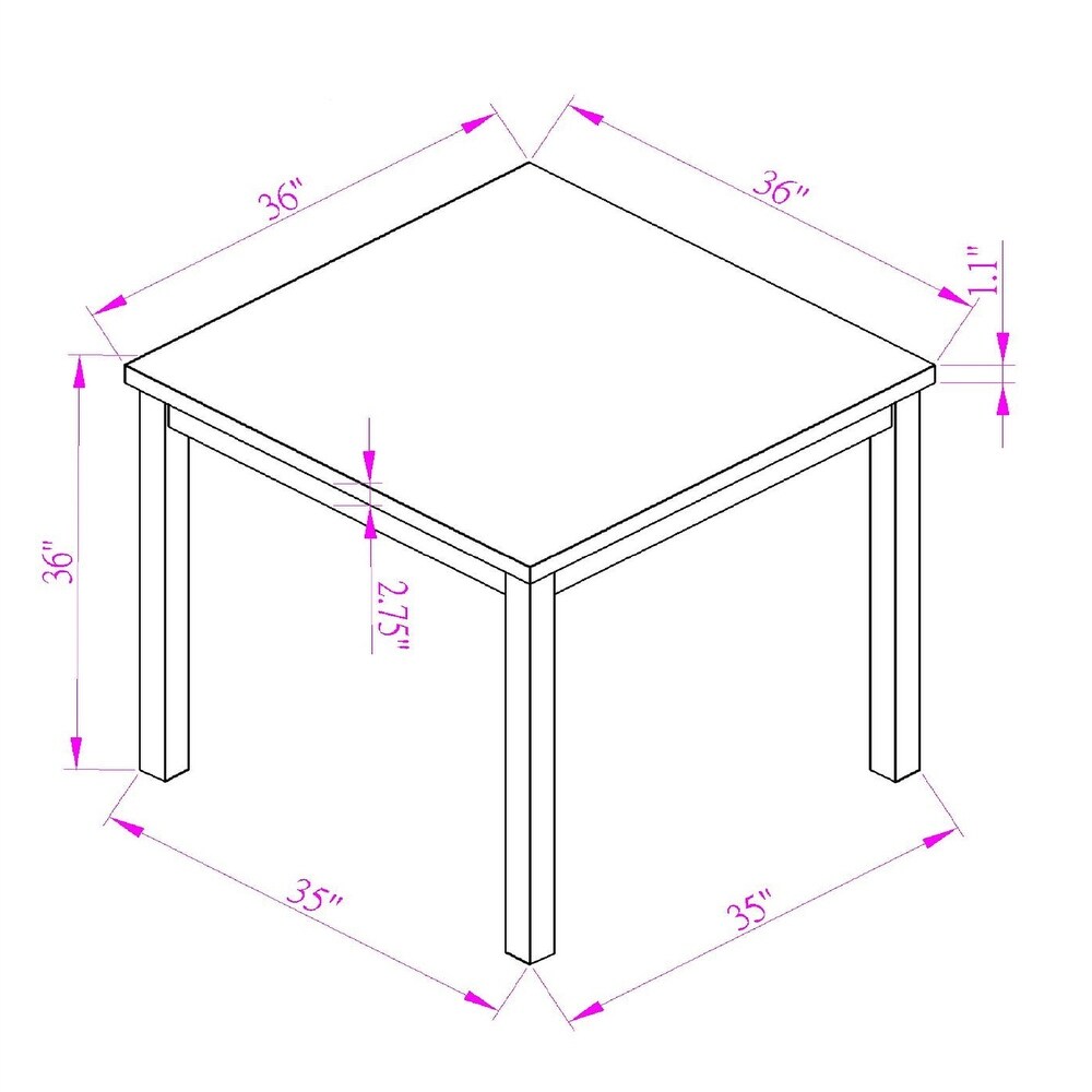 Solid Wood 5 Piece Dining Table Set for Living Room