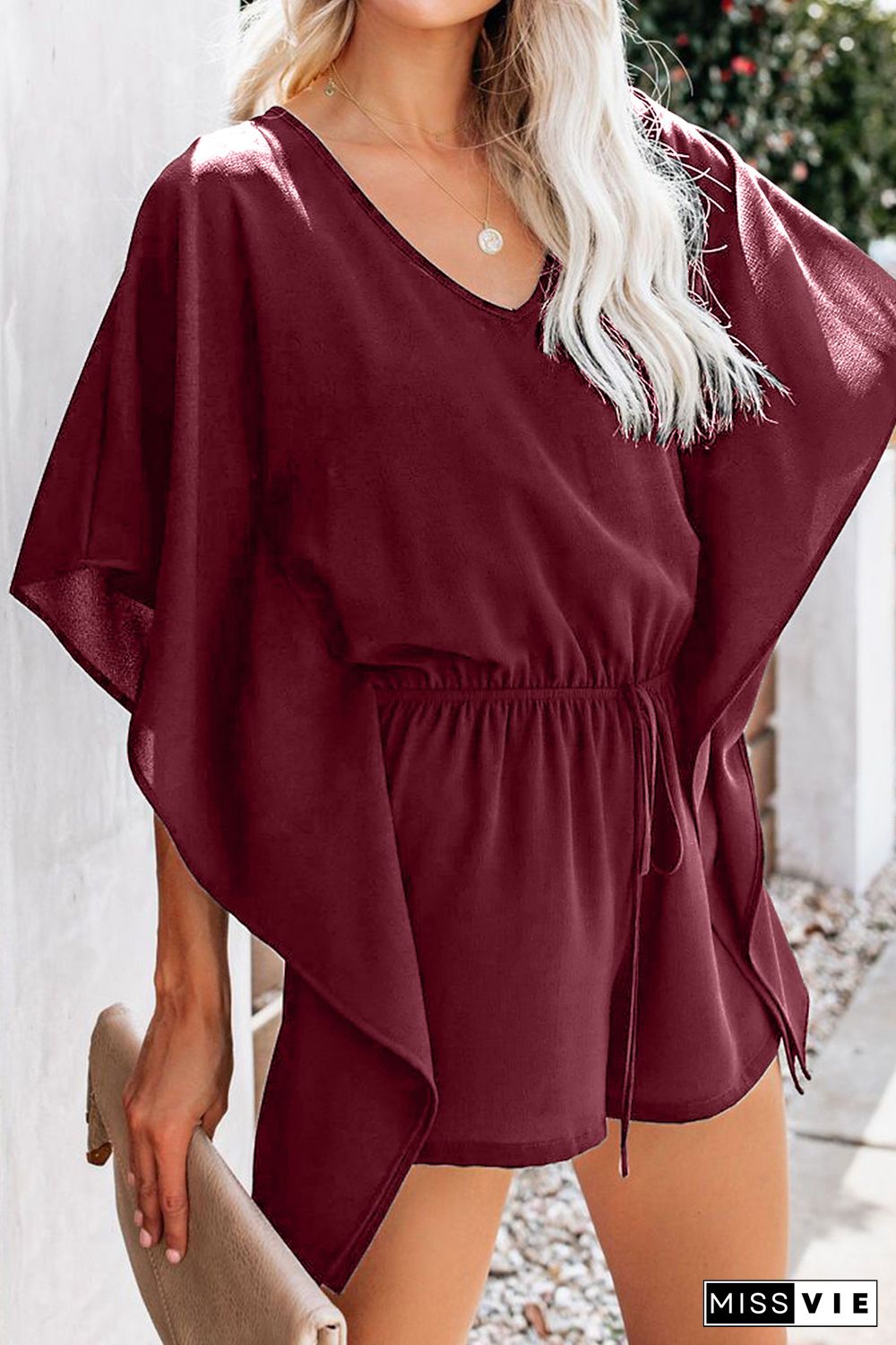 Wine Born To Fly Kimono Romper