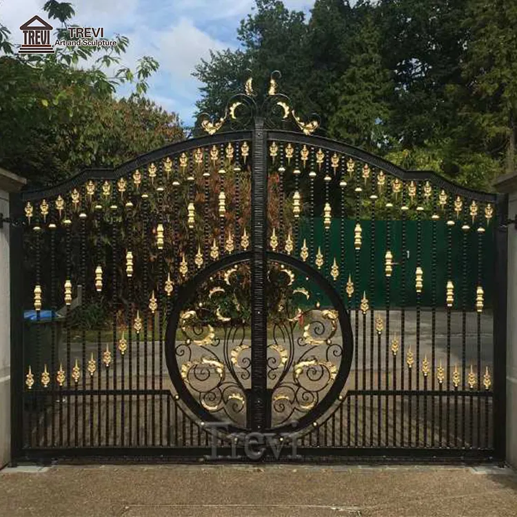 Custom Luxury Wrought Iron Grill Main Gate Design Garden Metal Door for Sale Suppliers