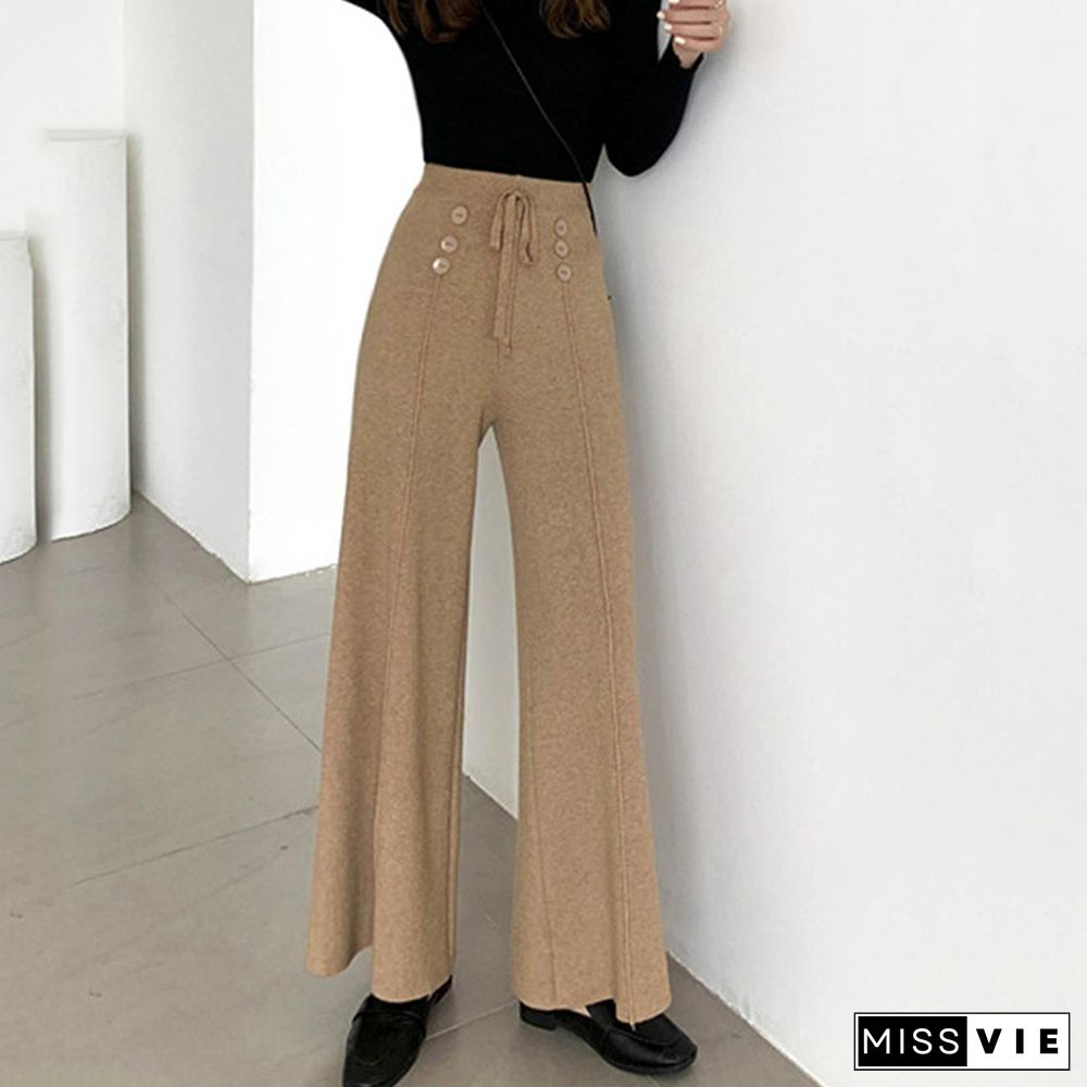 Autumn and winter loose knitted pants