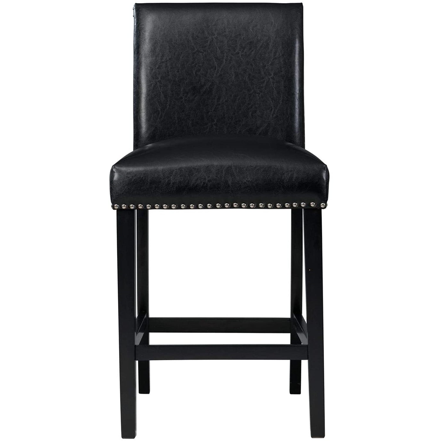 Picket House Furnishings Pia Faux Leather Counter Height Side Chair Set in Black