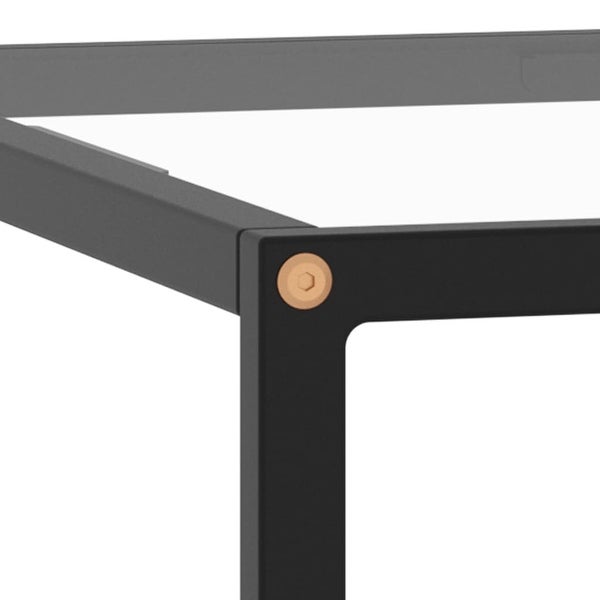 vidaXL Coffee Table Black with Tempered Glass 23.6