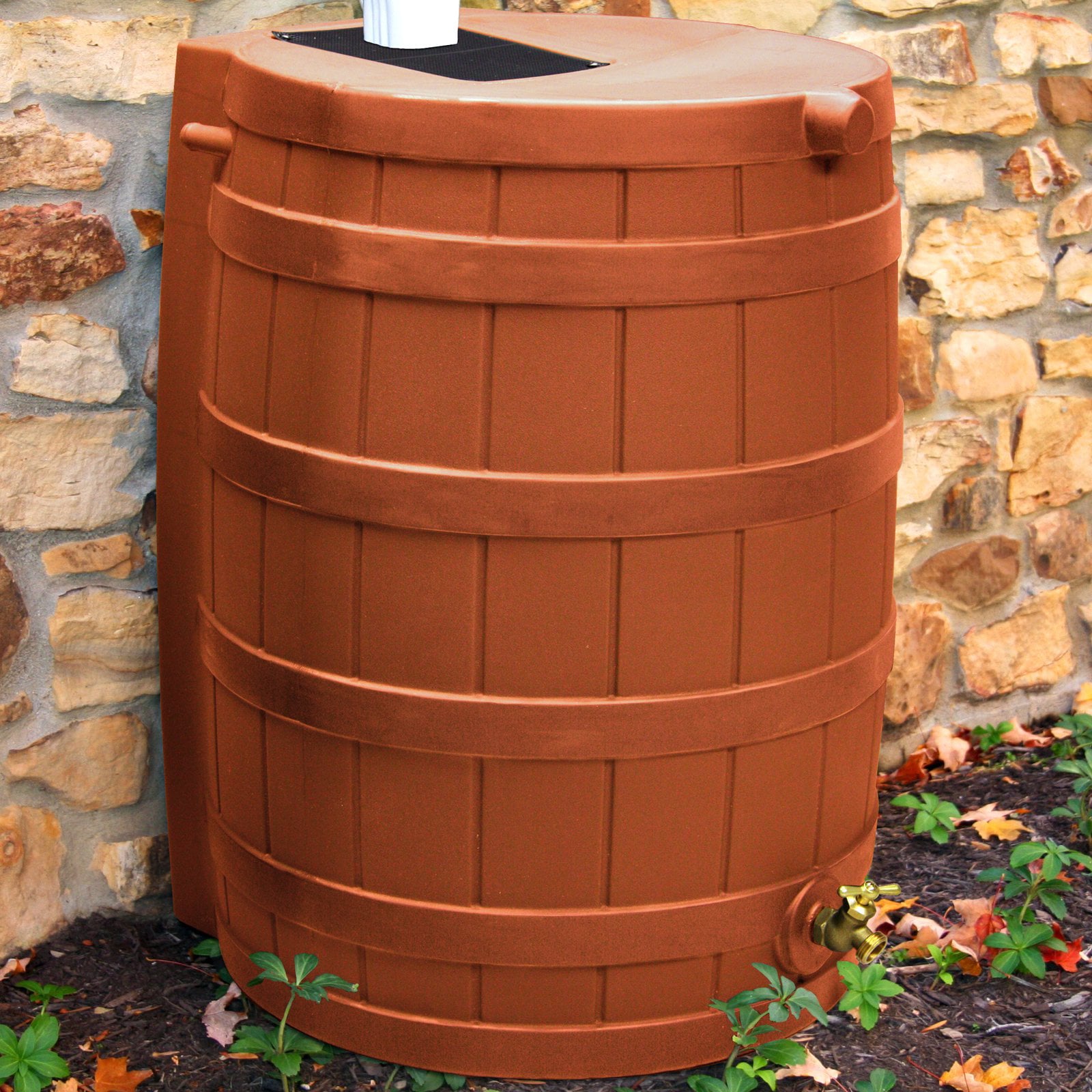 Good Ideas Rain Wizard Resin 40 Gallon Flat Back Rain Barrel