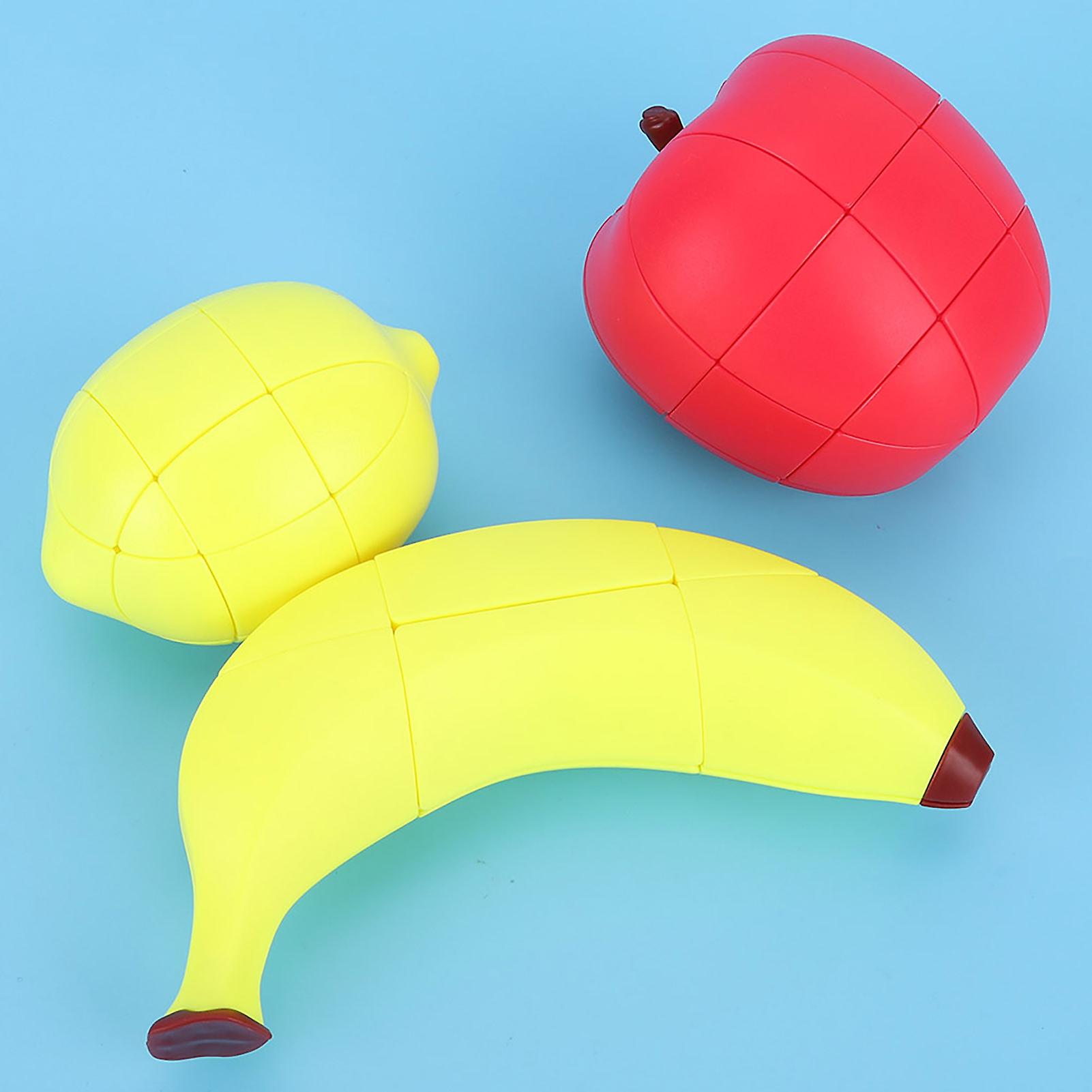 Fruits Magic Cube Set Lemon Banana Apple Uneven Special Shape Puzzle Game Educational Toys