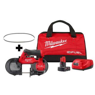 MW M12 FUEL 12V Lithium-Ion Cordless Compact Band Saw XC Kit with (4) Band Saw Blades 2529-21XC-48-39-0631