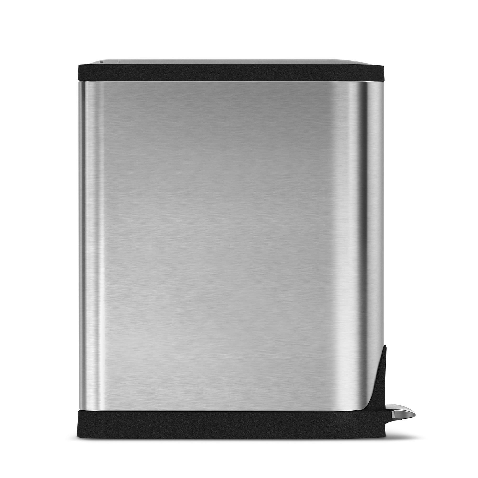 Simplehuman 40-Liter Dual Compartment Butterfly Lid Kitchen Recycling Can