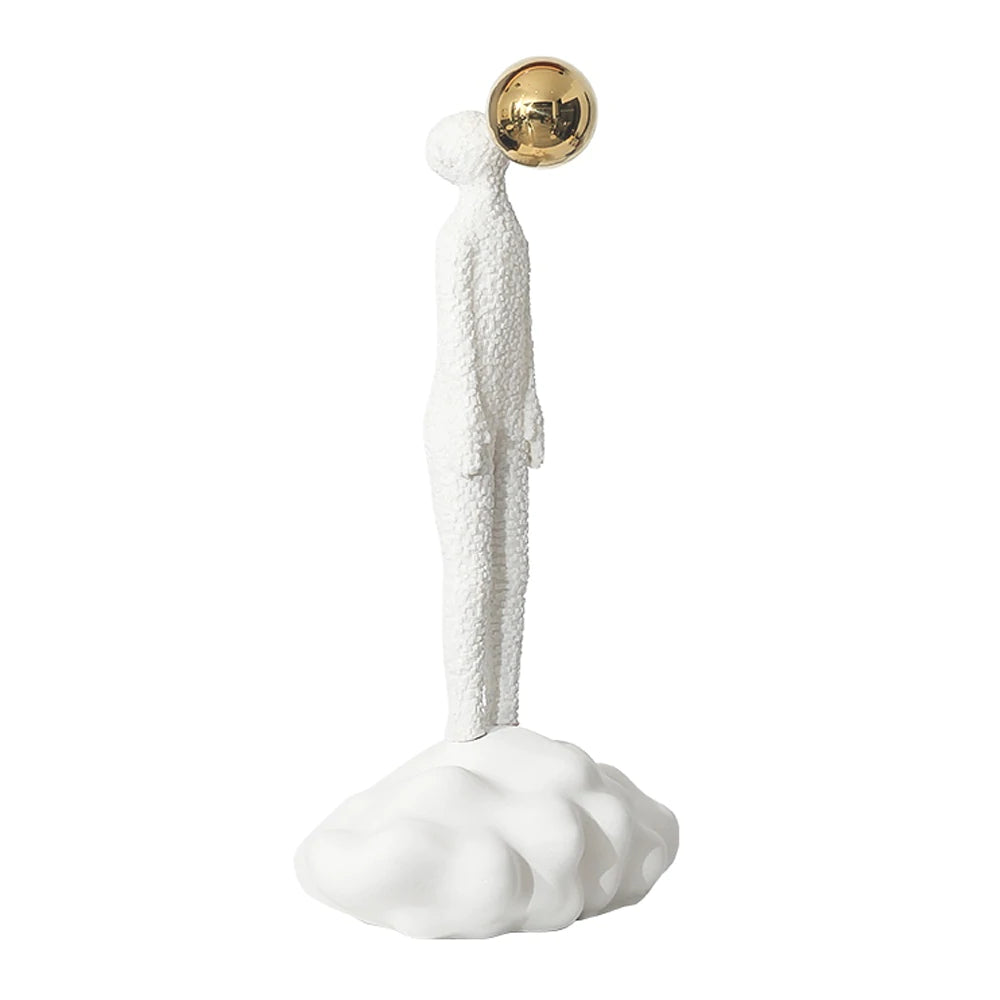 White & Gold Resin Figurative Sculpture - Large Fc-Sz2181A