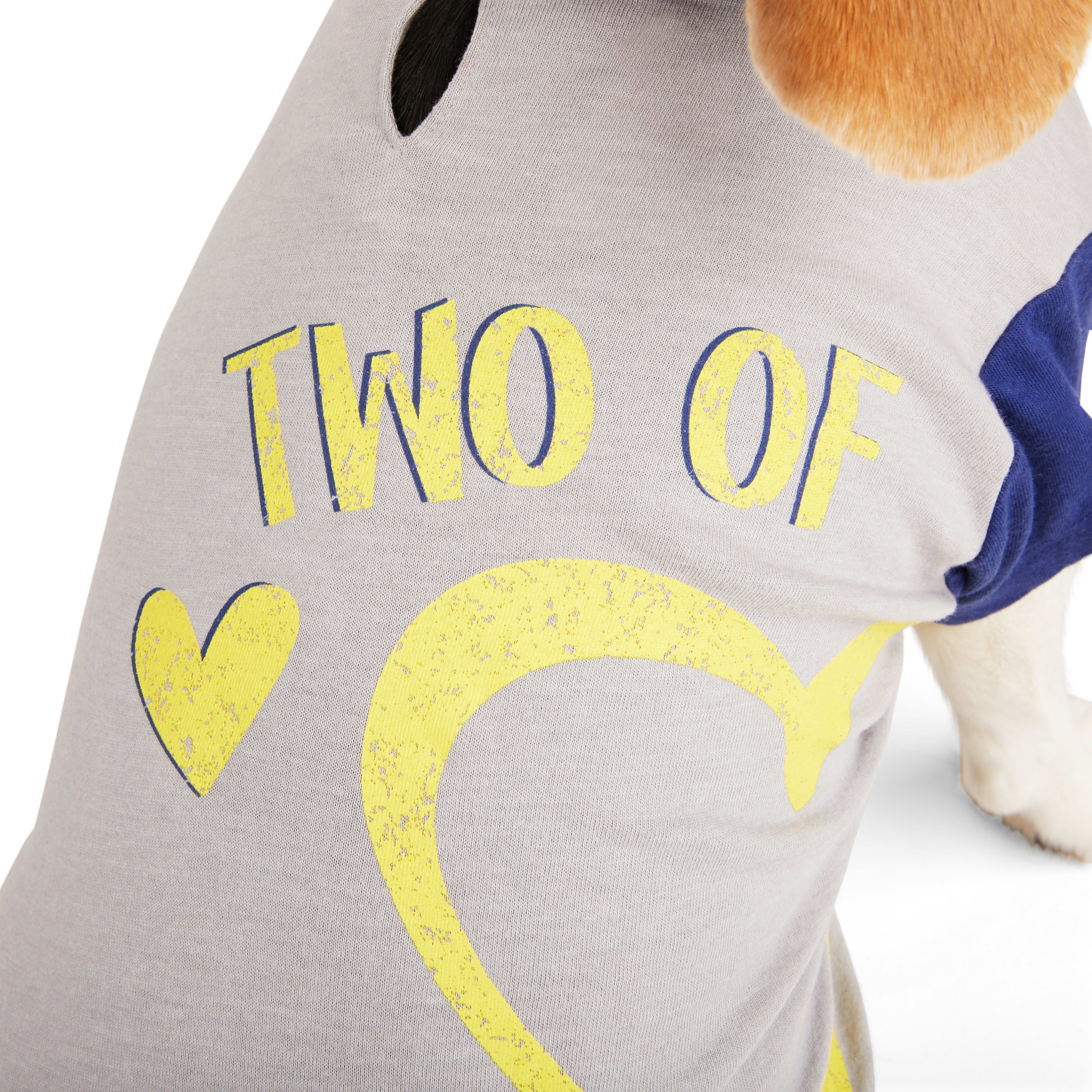 YOULY Two of a Kind Left Matching Dog Tee， XX-Small