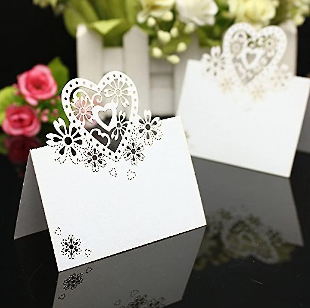 60 Pcs Heart Shaped Hollow Place Cards Wedding Table Number Name Card Wedding Party Decorations