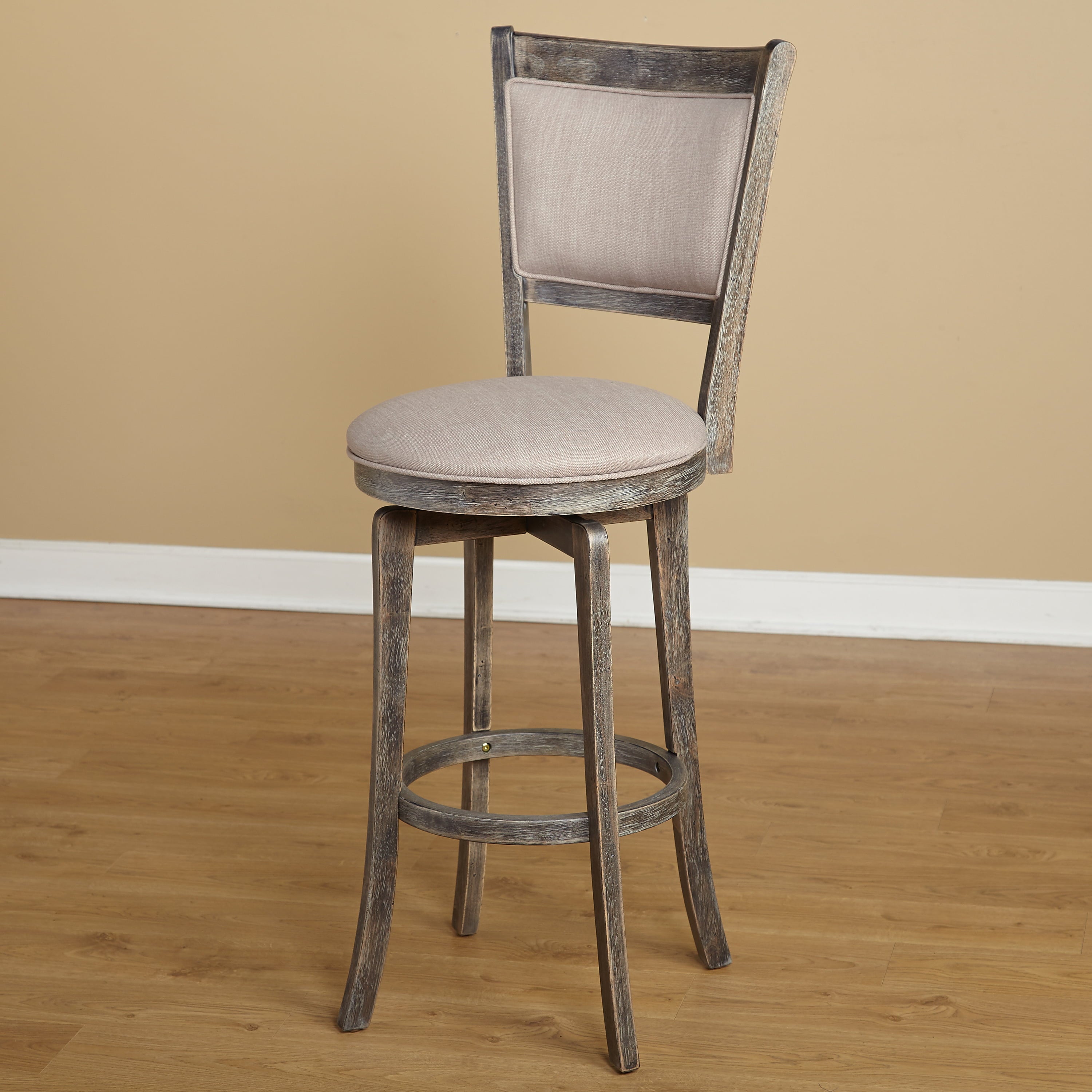 French Country 30-inch Grey Swivel Bar stool