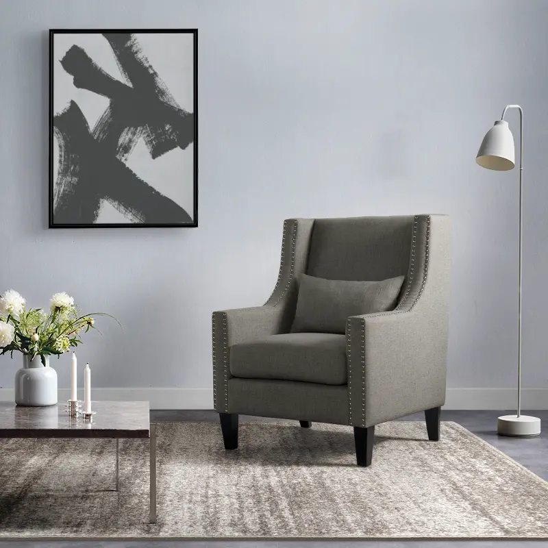 Whittier Modern Westin Charcoal Gray Accent Chair