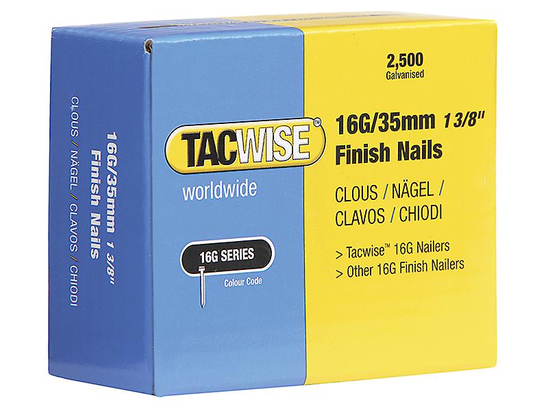 Tacwise 16 Gauge Straight Finish Nails 35mm Pack 2500 TAC0295