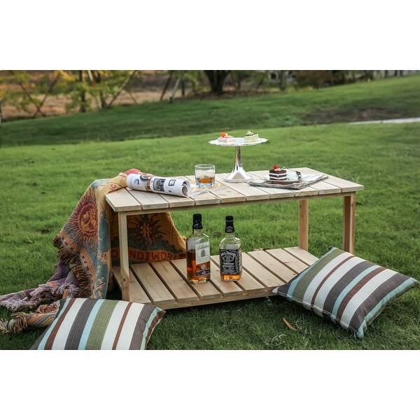 PATIO FESTIVAL AllWEATHER Adirondack Wooden Coffee Table