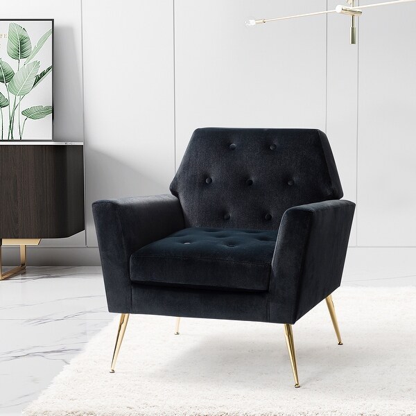 Lilia Contemporary Upholstered Armchair with Tufted Back by HULALA HOME