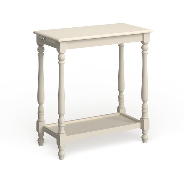 Furniture of America Quam Farmhouse White 12-inch Solid Wood Side Table