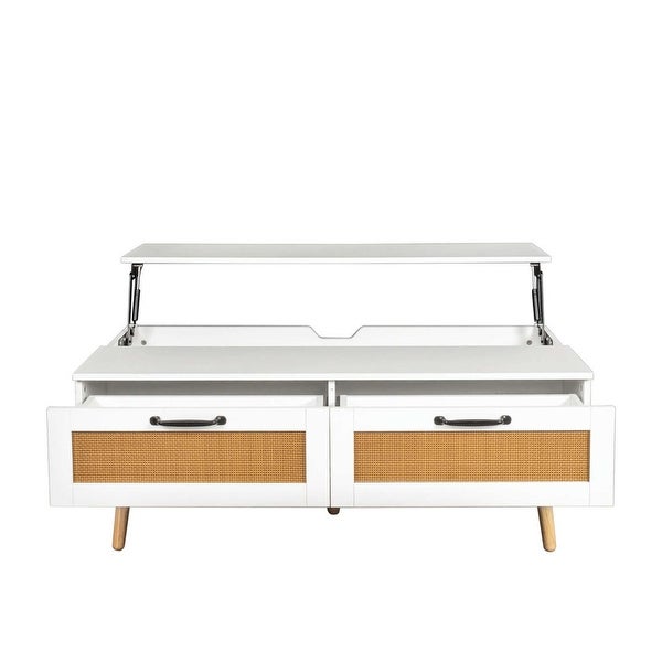 Lift Top Coffee Table with 2 Storage Drawers