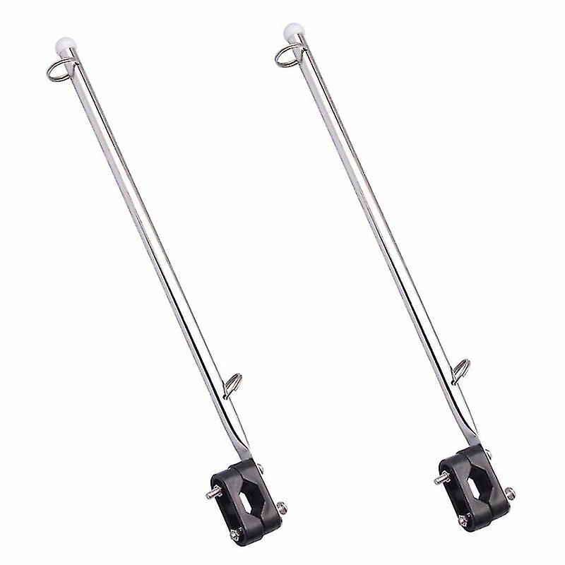 2x 14 Inch Flag Pole Holder Stainless Steel 7/8 Inch 1 Inch Rail Mount For Boat/yacht