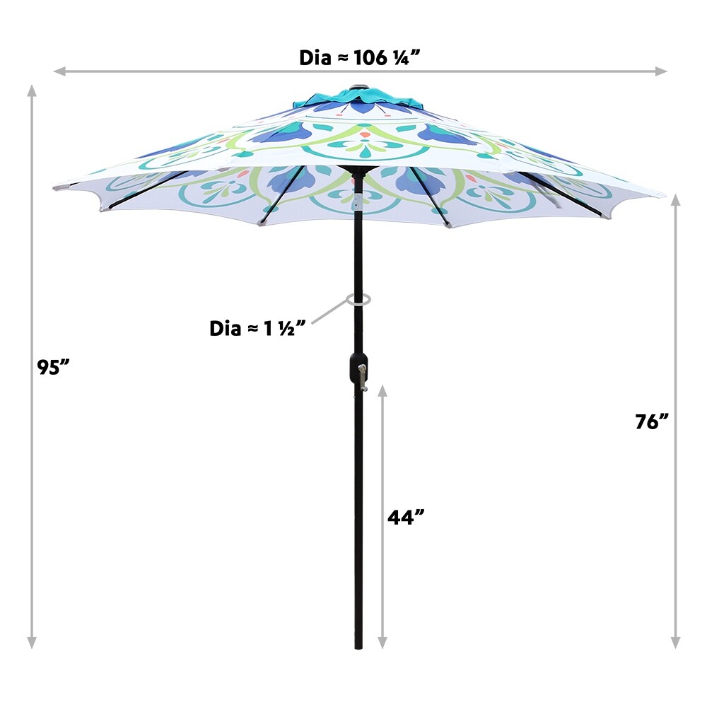 Maypex 9 ft. Peacock Market Patio Umbrella