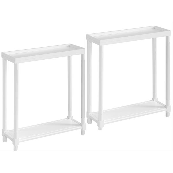 NewRidge Home Goods Harrison Narrow Side Table， White， Set of 2