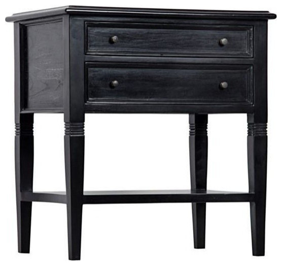 Lianna 2 Drawer Side Table  Hand Rubbed Black   Transitional   Side Tables And End Tables   by Rustic Home Furniture Deco  Houzz