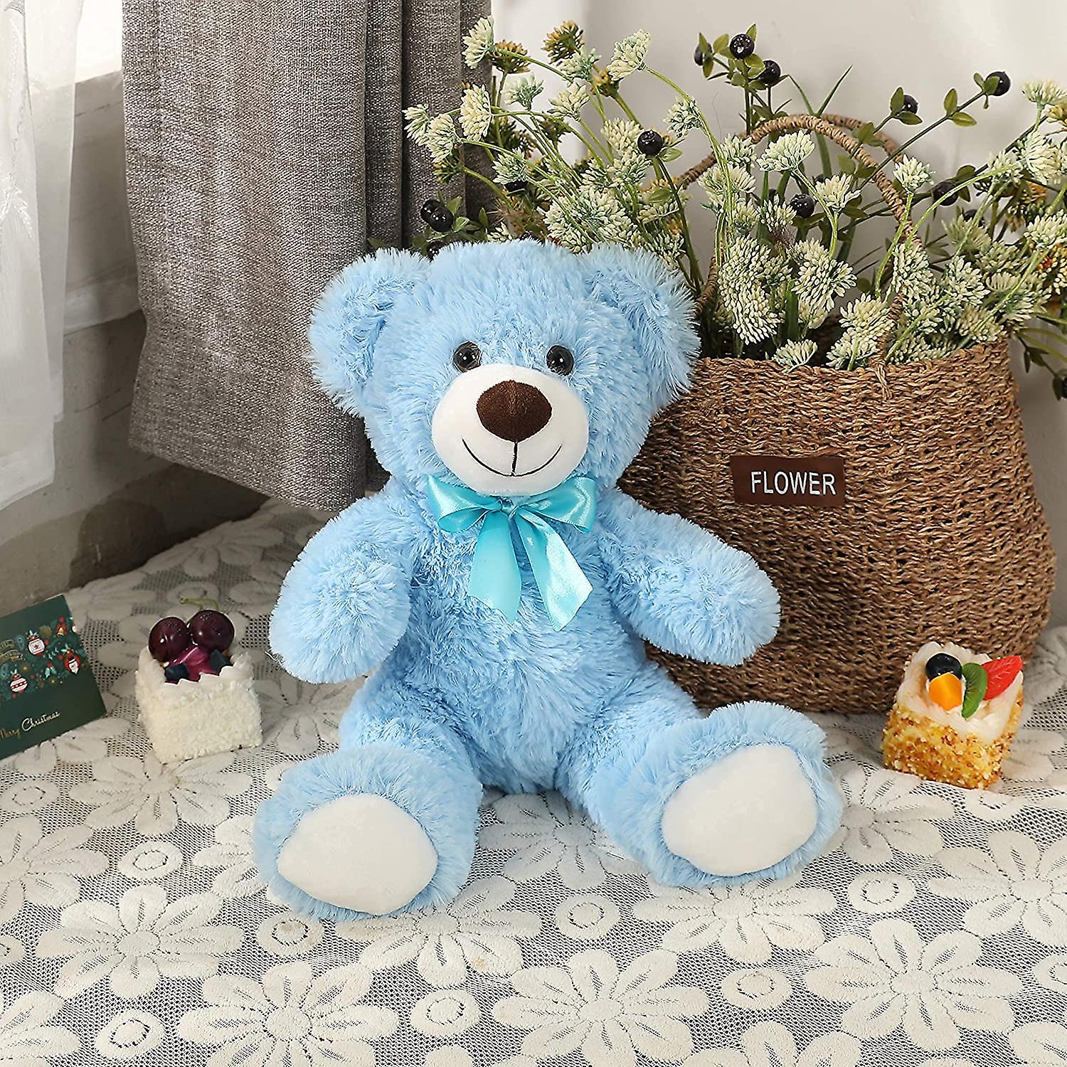 Cute Teddy Bear Stuffed Animal Soft Plush Bear Toy For Kids Boys Girls，as A Gift For Birthday/christmas/valentine's Day 13.8 Inch (3 Packs，3 Colors)