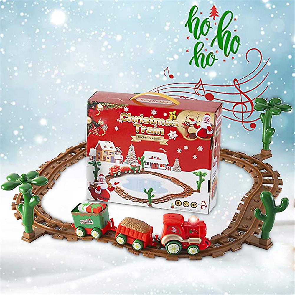 Christmas Children Electric Rail Train Music Car Toy