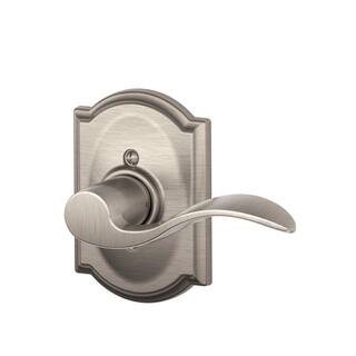 Schlage Accent Satin Nickel Right Handed Dummy Door Lever with Camelot Trim F170 V ACC 619 CAM RH