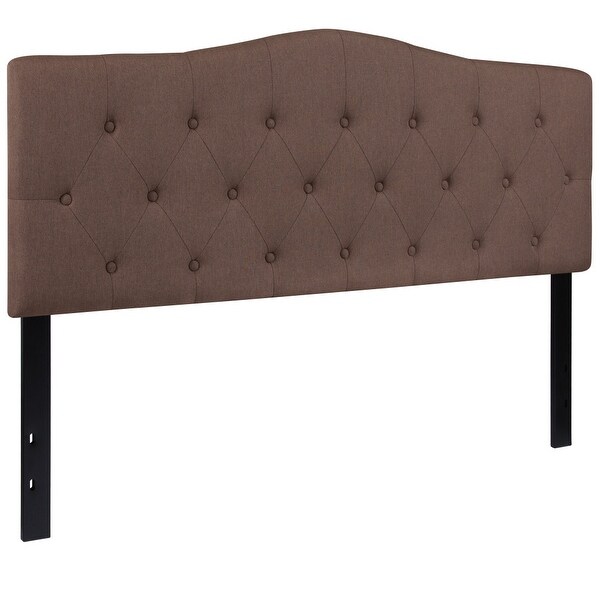 Arched Button Tufted Upholstered Headboard - - 26960288