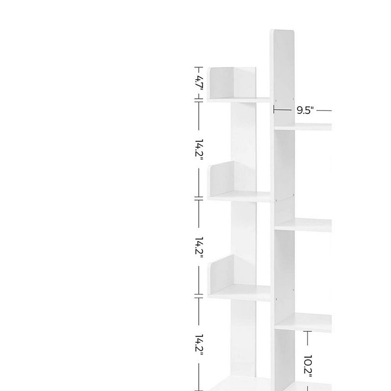 BreeBe White 8 Shelves Tree-Shaped Bookshelf