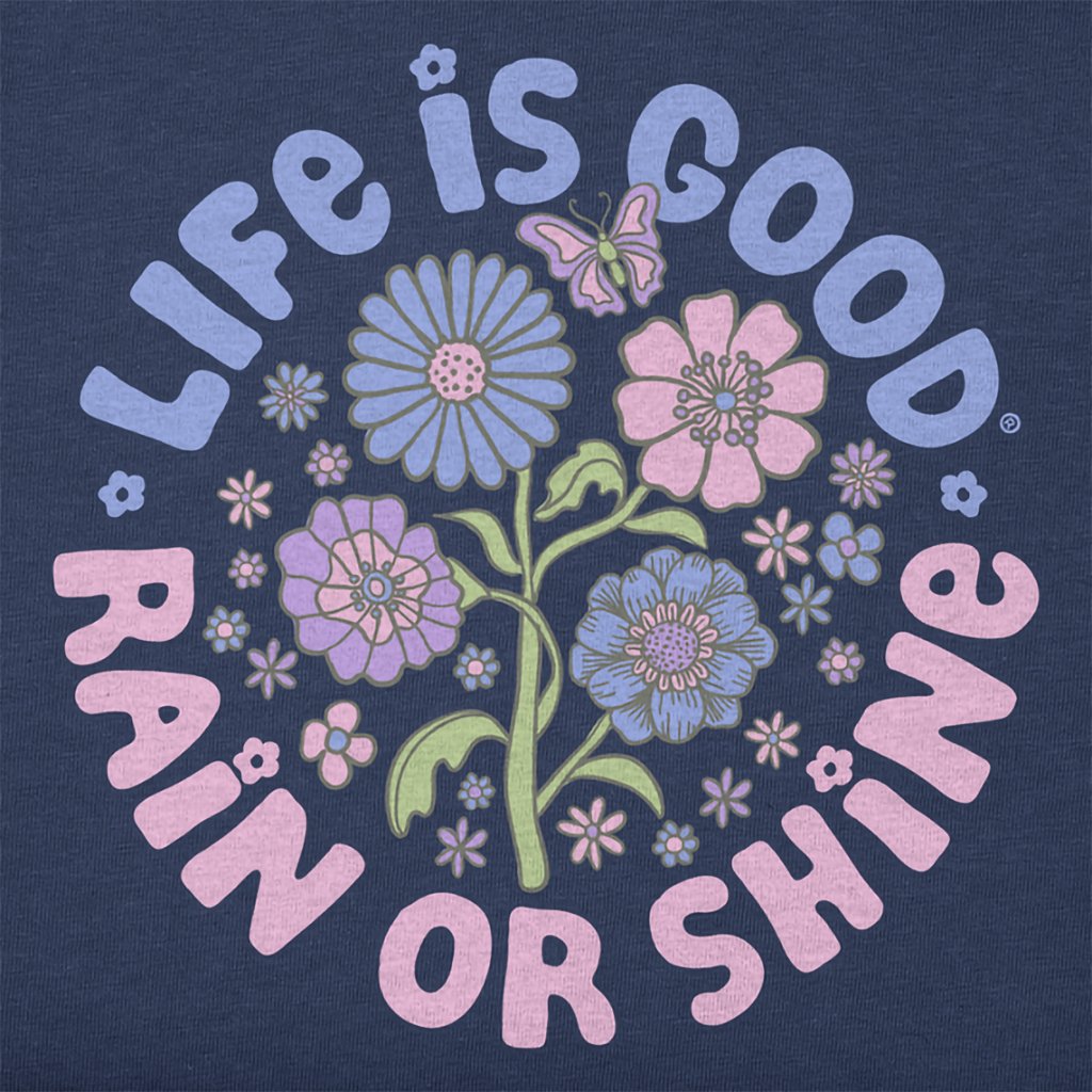 Life Is Good  Women's LIG Rain or Shine Flowers Short Sleeve Tee