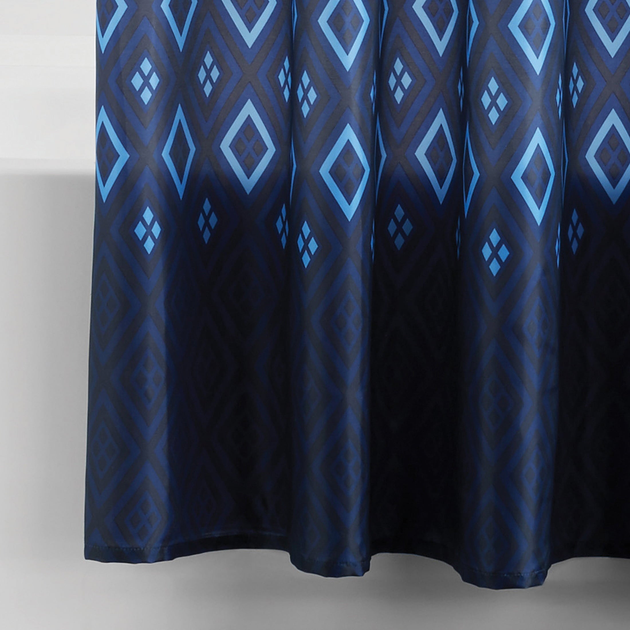 Mainstays Stockholm 15-Piece Geometric Polyester Shower Curtain Set， Navy