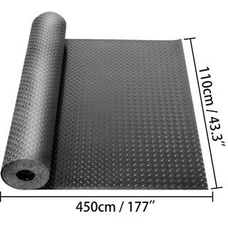 VEVOR Garage Floor Mats 3.6 ft. W x 14.7 ft. L Garage Mat 2.5 mm Thickness PVC Garage Flooring Black Garage Mats 2 Rolls PVCDB2JBKZS450CM1V0