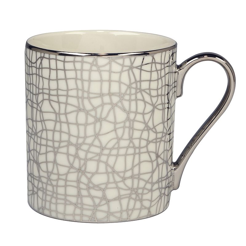 Certified International Set of 6 Mosaic Silver Plated Can Mugs