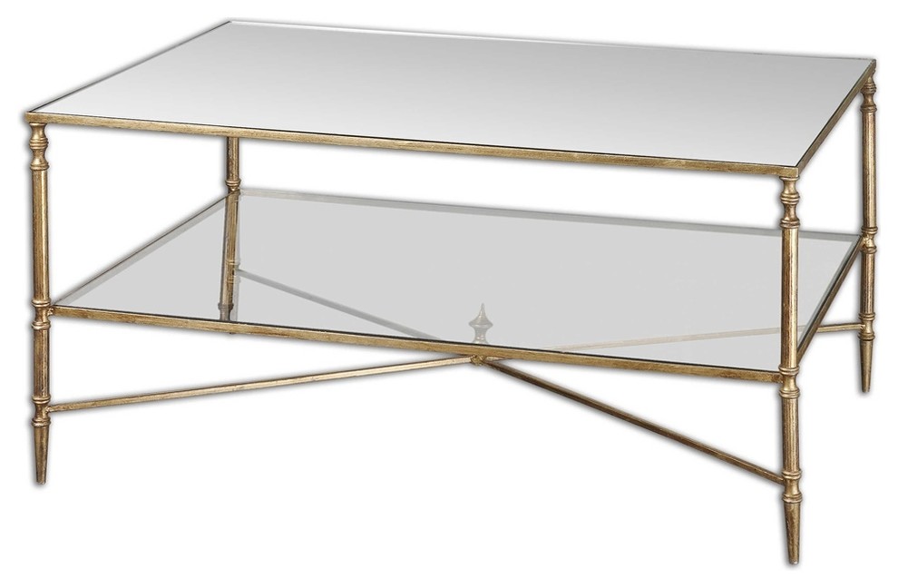 Henzler Mirrored Glass Coffee Table By Designer Matthew Williams   Traditional   Coffee Tables   by Ownax  Houzz