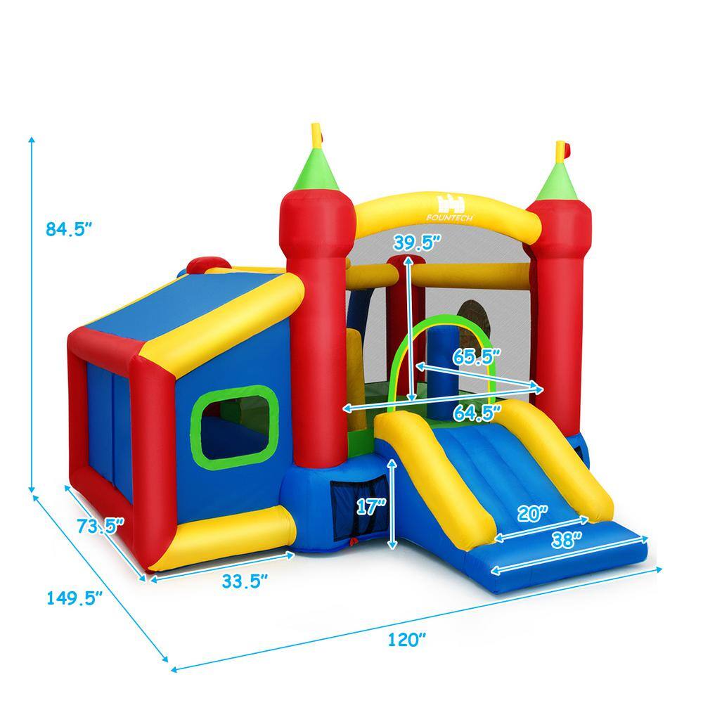 Costway 6-in-1 Inflatable Bounce House Bouncy Castle Blo-Watt up Toddler Bouncy House for Kids Indoor Outdoor with 480 Blower OP70143