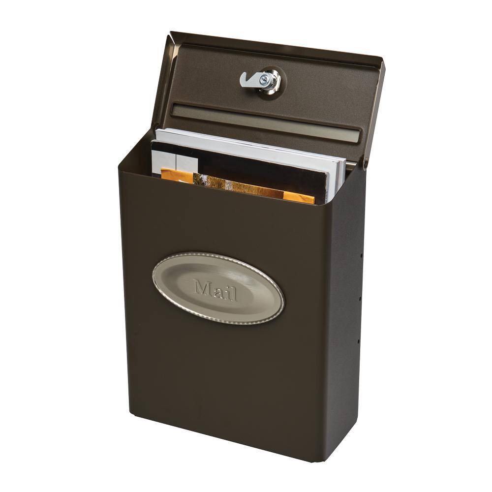 Architectural Mailboxes Designer Venetian Bronze with Satin Nickel Medium Steel Locking Wall Mount Mailbox DVKPBZ0AM