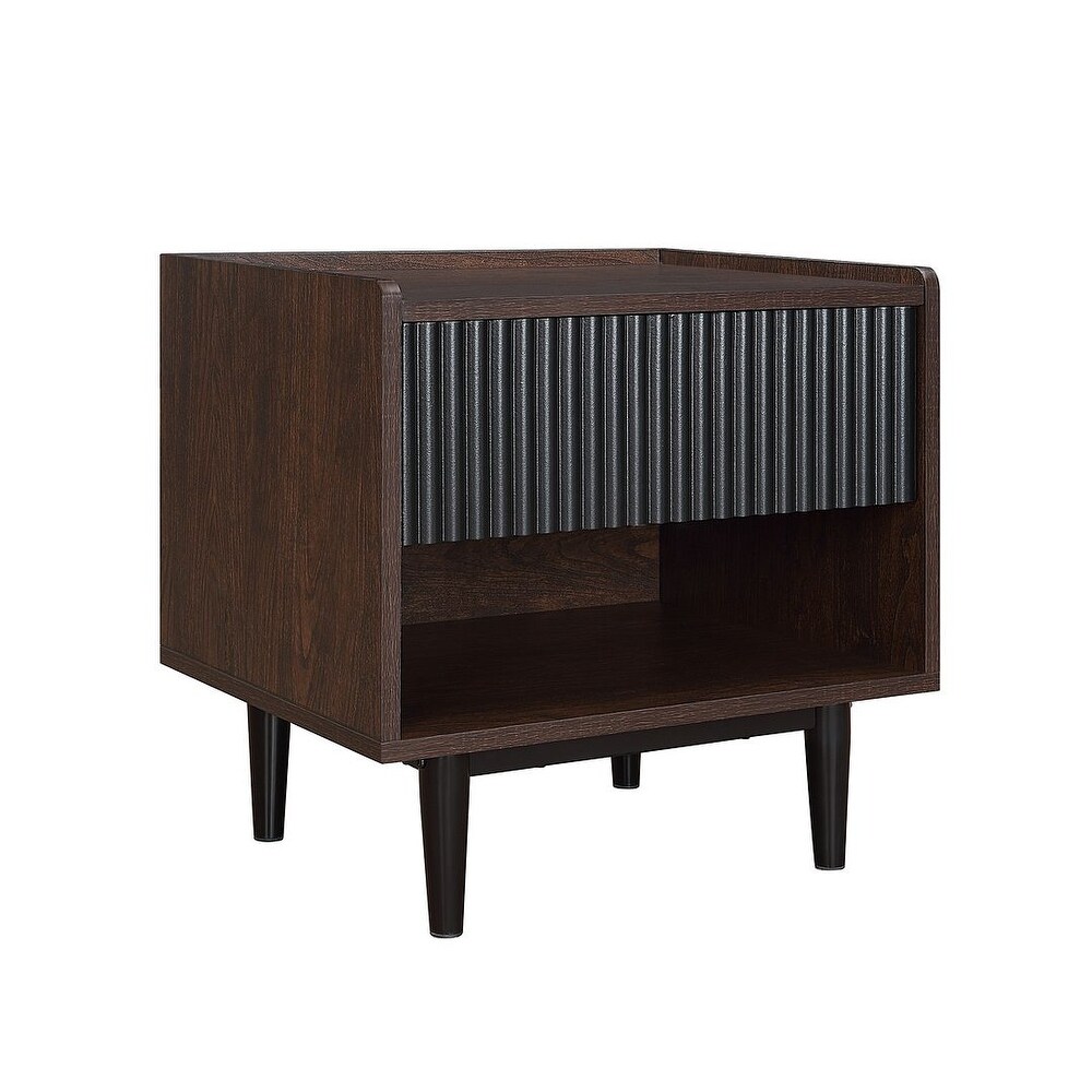 Manhattan Comfort Duane Modern Ribbed Nightstand