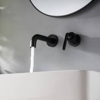 WELLFOR Single-Handle Wall Mounted Faucet in Matte Black WB-FA052MB