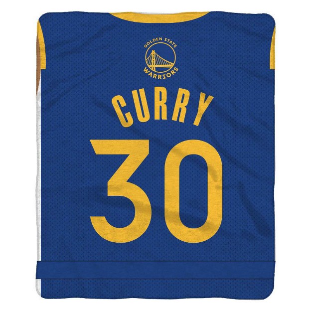 Sleep Squad Golden State Warriors Stephen Curry 60 X 80 Raschel Plush Jersey Blanket