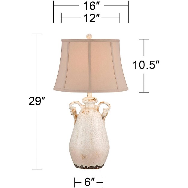 Tall Ivory Ceramic Milk Jar Crackle Beige Bell Shade For Bedroom Living Room Bedside Office