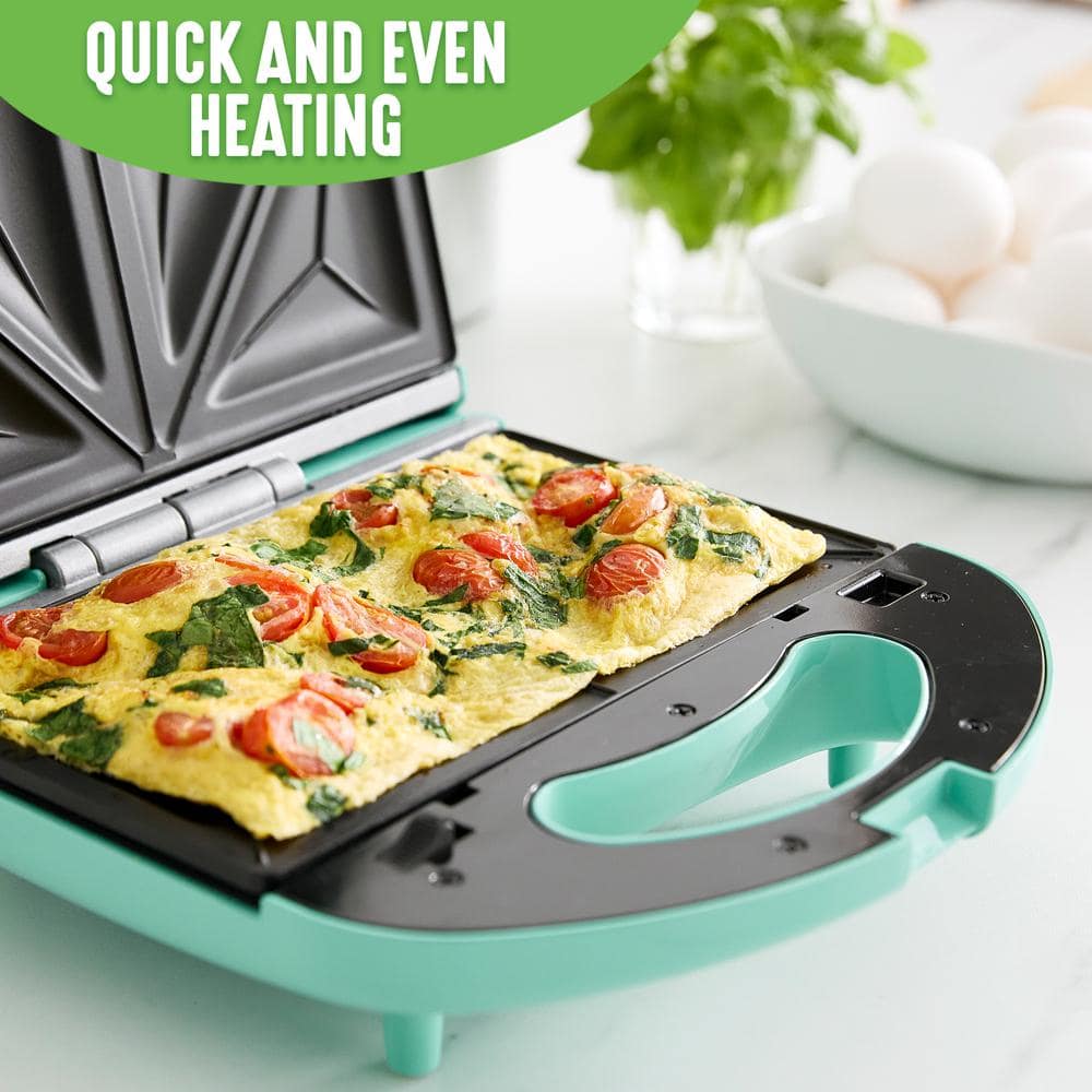 GreenLife Healthy Ceramic Nonstick Turquoise Waffle and Sandwich Duo CC005823-001