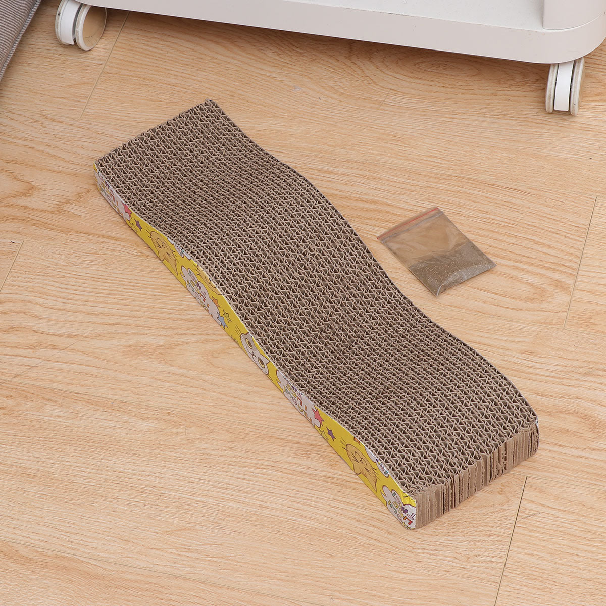 Corrugated Paper Cat Scratcher For Kitten Catnip Cat Scratching Pad Board Mat Scratcher (Wave)